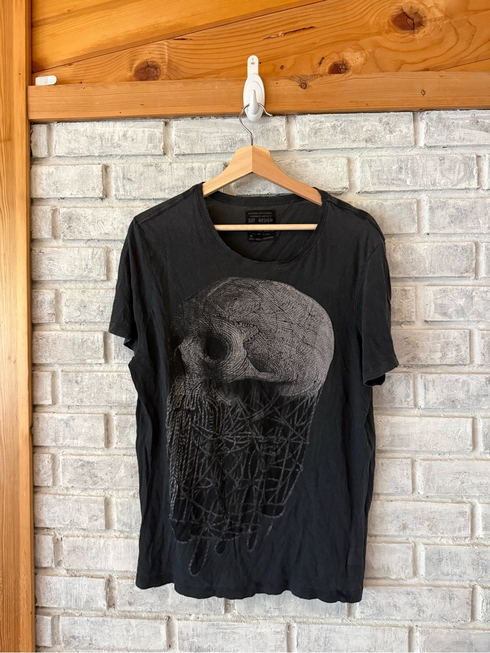All Saints Black Short-Sleeve Skull Graphic Tee